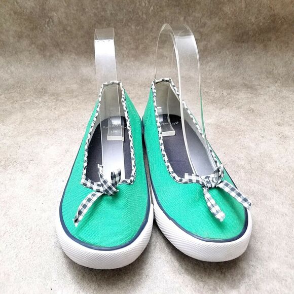 Lands End Big Girls 196707 Size 3 Green  Textile Slip On Loafer Flats - Picture 2 of 9